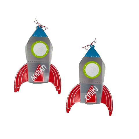 Blast Off Rocket Treat Box Personalised
