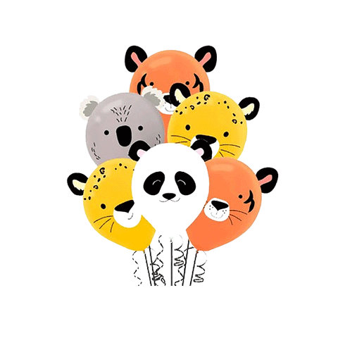 Get Wild Jungle Animals 30cm Latex Balloons Pack of 6