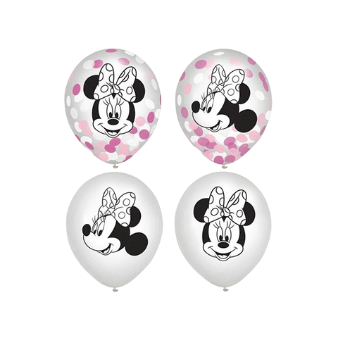 Minnie Mouse Confetti Balloons Pack of 6