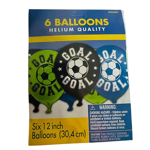 Soccer Goal Balloons Pack Of 6