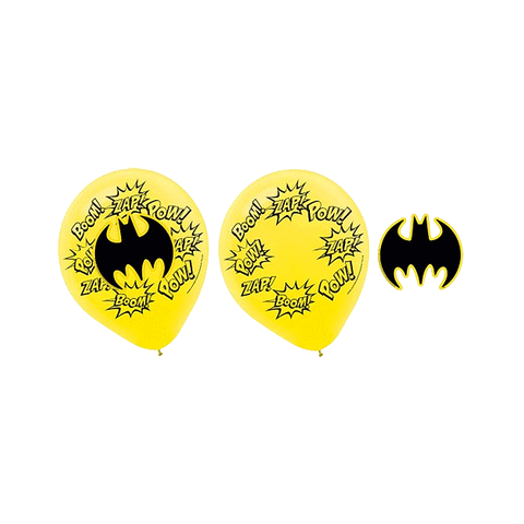Batman Heroes Unite Latex Balloons & Paper Adhesive Add-Ons