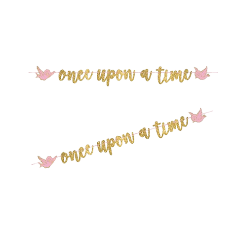 Disney Princess Once Upon A Time Glittered Ribbon Letter Banner