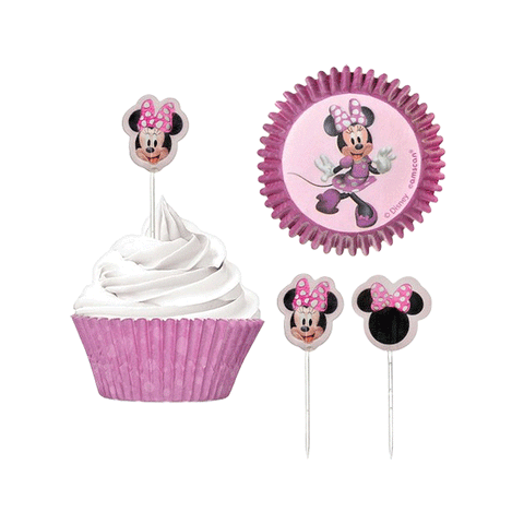 Minnie Mouse Cupcake Cases & Pick Set