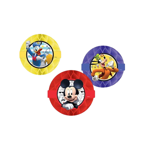 Mickey Mouse Honeycomb Decorations Pack of 3