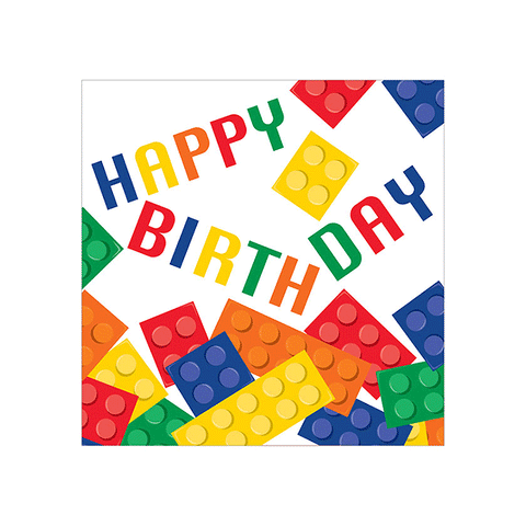 Block Party Happy Birthday Lunch Napkins Pack of 16