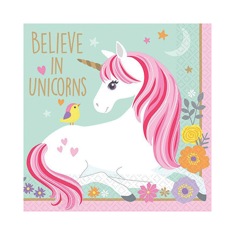 Believe In Unicorns Paper Beverage Napkins Pack of 16