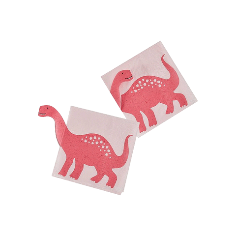 Dino-Mite Dinosaur Pink Pop Out Napkins Pack of 16