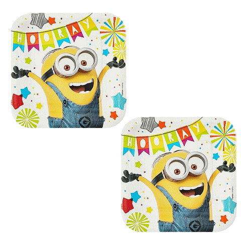 Minions Square Plates 23cm Pack of 8