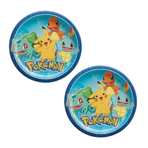 Pokemon Round Paper Plates 23cm Pack of 8