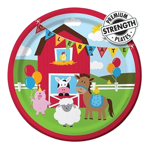 Farmhouse Fun Paper 22cm Plates Pack of 8