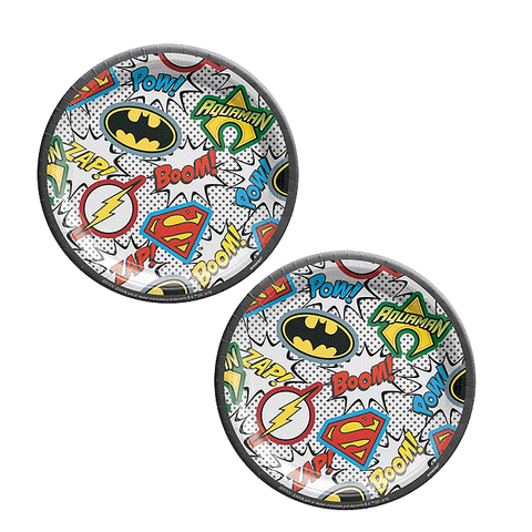 Justice League Round 17cm Plates Pack of 8