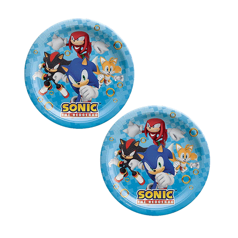 Sonic Paper Plates 23cm Pack Of 8