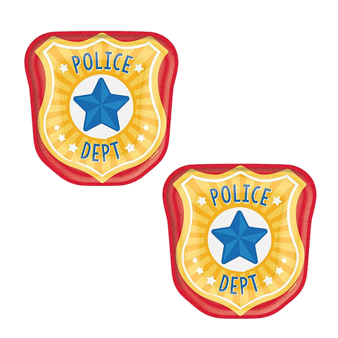 First Responders Police Badge Shaped Plates Pack of 8