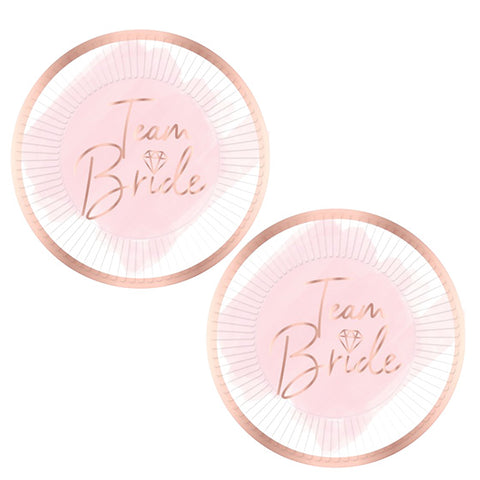 Team Bride 23cm Round Paper Plates (Pack Of 8)
