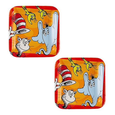 Dr Seuss 23cm Square Paper Plates (Pack Of 8)