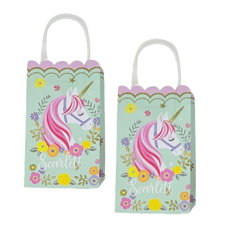 Enchanted Unicorn Glitter Personalised Treat Bag