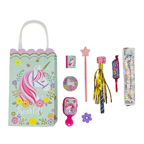 Enchanted Unicorn Glitter Personalised Treat Bag