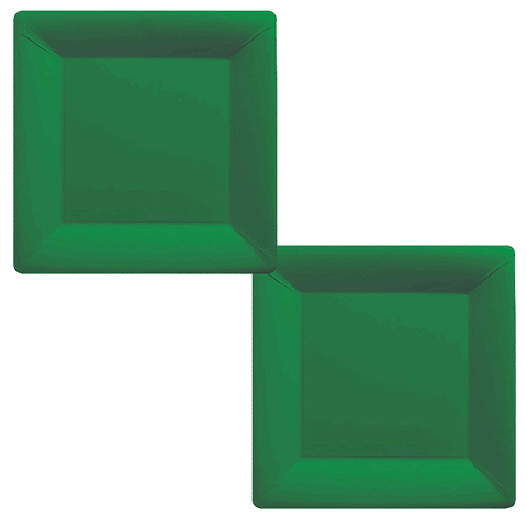 Jungle Green Square Paper Plates 17cm Pack of 20