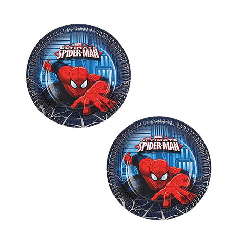 Spiderman Round 23cm Paper Plates Pack Of 8