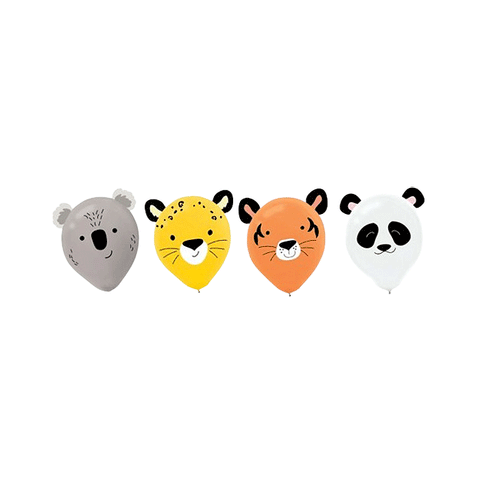 Get Wild Jungle Animals 30cm Latex Balloons Pack of 6