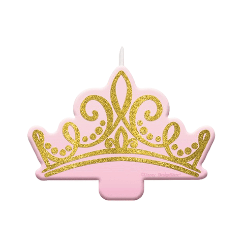 Disney Princess Crown Glittered Candle