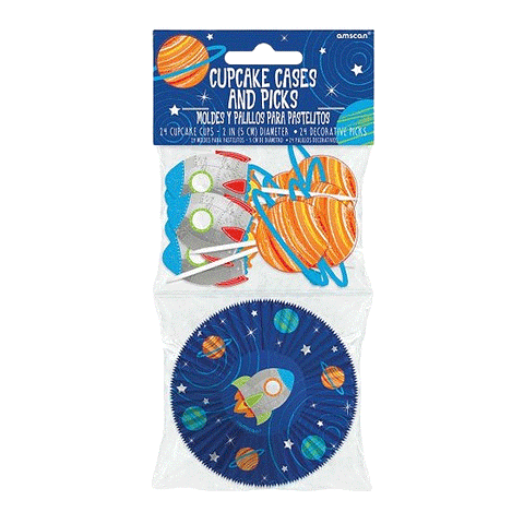 Blast Off Cupcake Cases & Picks Set