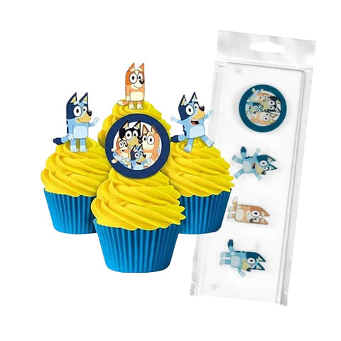 Bluey Wafer Cupcake Toppers x 16