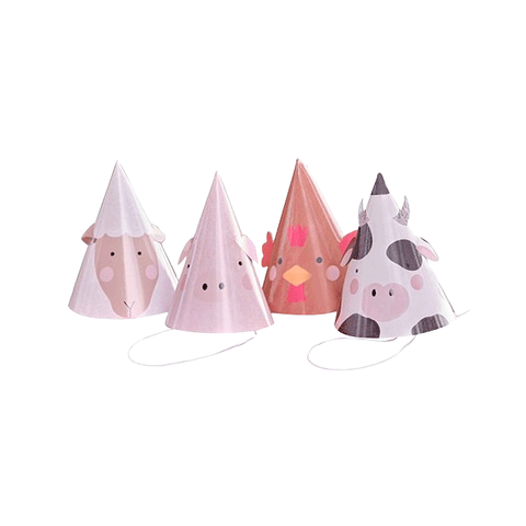 Farm Friends Party Hats Pack of 8