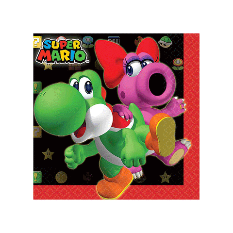 Super Mario Yoshi & Birdo Beverage Napkins Pack of 16