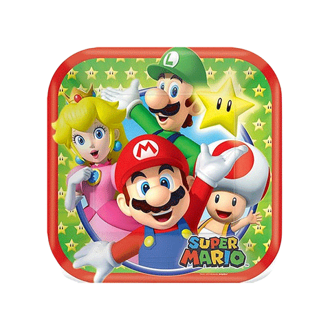 Super Mario Square 17cm Paper Plates