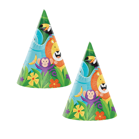 Jungle Safari Party Hats Pack of 8