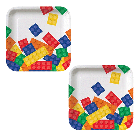 Block Party Lunch Paper Plates 18cm Pack of 8