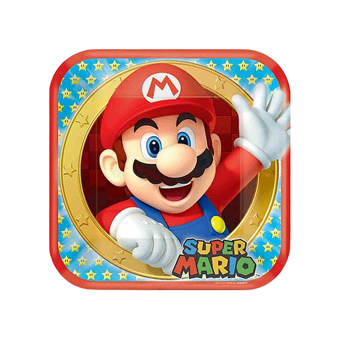 Super Mario Square 23cm Paper Plates