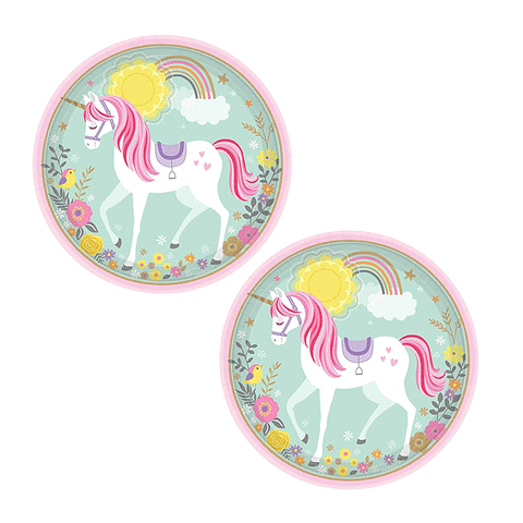 Unicorn 23cm Paper Plates Pack of 8