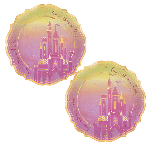 Disney Princess Metallic Shaped Paper Plates 26cm Pack of 8