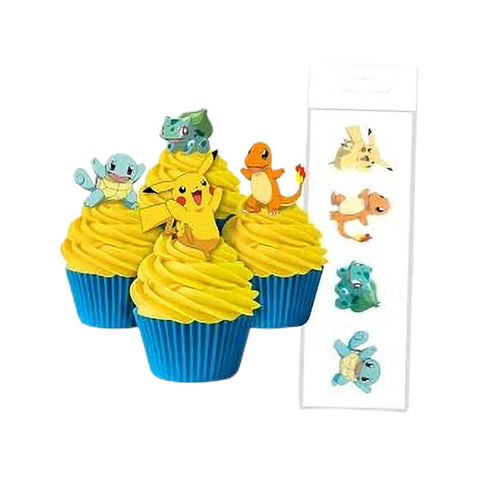 Pokemon Wafer Cupcake Toppers x 16