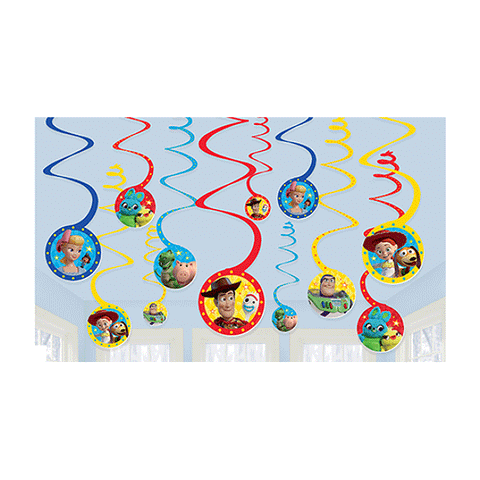 Toy Story 4 Spiral Hanging Swirl Decorations Pack of 12